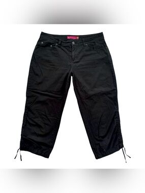Vintage Y2k SO black ruched string capris